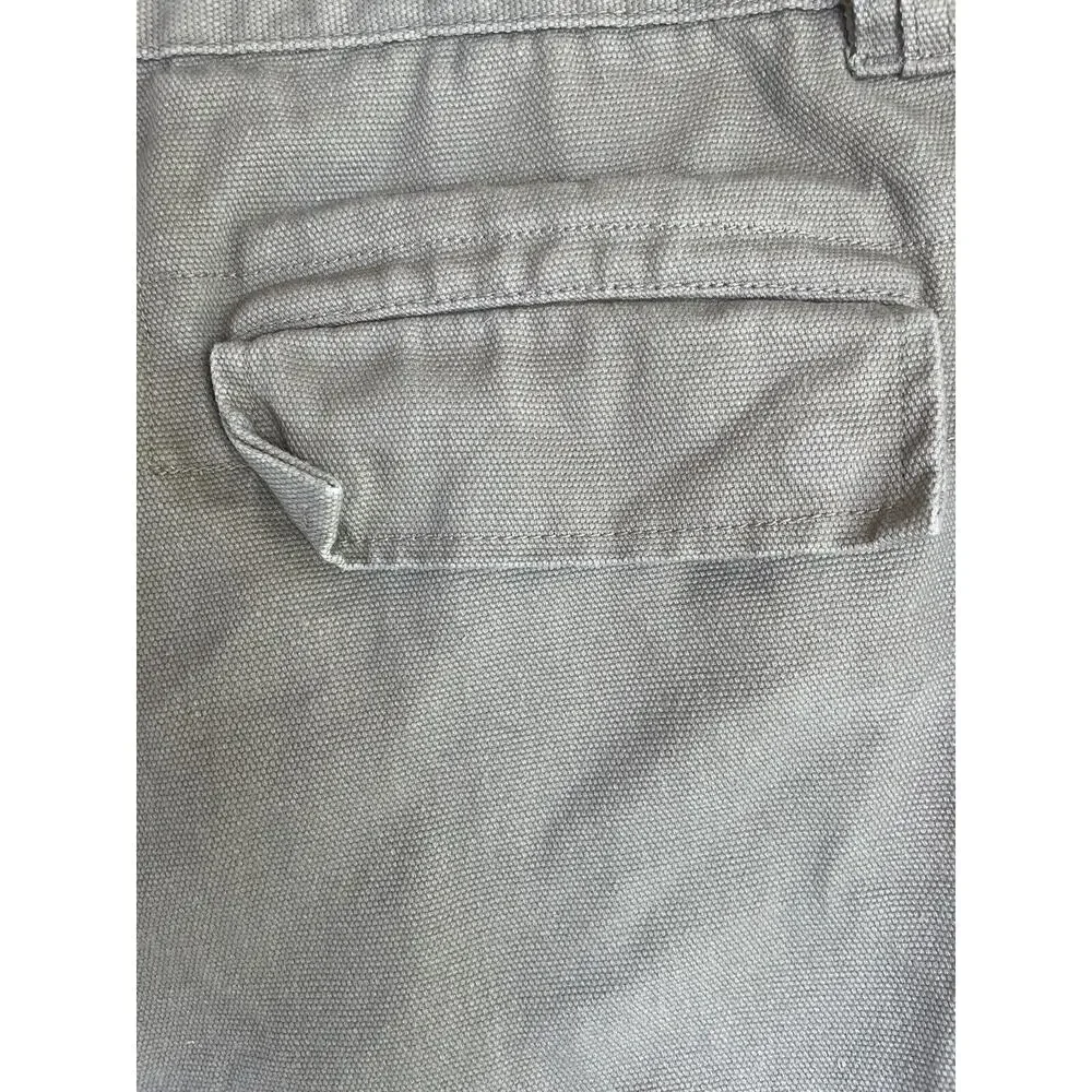 Duluth Trading Cargo Shorts Mens 46x9 Beige Canvas Duck Safari Hiking
